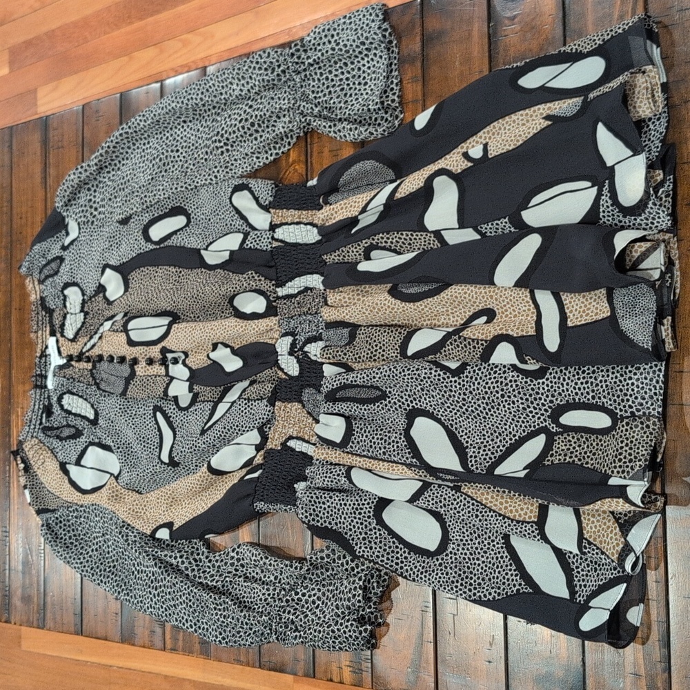 Diane Von Furstenberg Kelley Silk Avant Garde mini Dress Long Sleeve - Picture 2 of 10